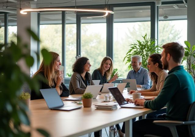 Photo d'équipe Évolution Ressources Humaines au bureau à Lyon